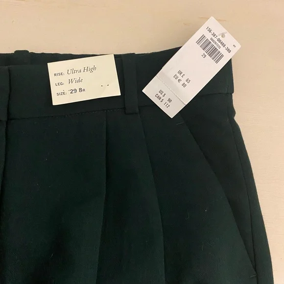 NWT Abercrombie & Fitch Sloane Tailored Pant Wide Leg Kelly Green - Picture 4 of 8